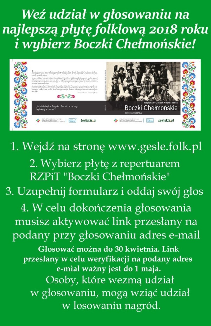 Zagłosuj na RZPiT „Boczki Chełmońskie” w konkursie na najlepszą płytę folkową roku 2018 [ZDJĘCIA]