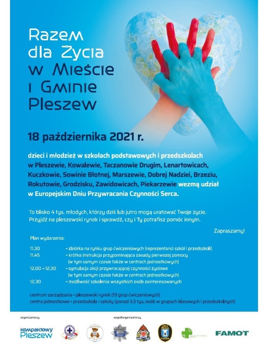 18 października w Pleszewie odbędzie się akcja z okazji Światowego Dnia Przywracania Czynności Serca
