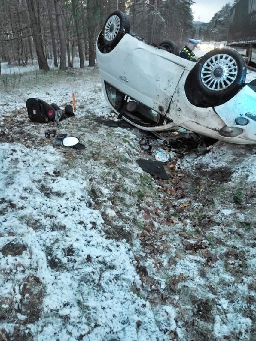 Gwieździn. Niebezpieczna aura. Wypadek na DK25