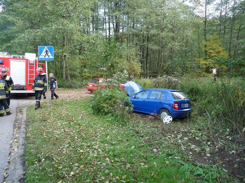 Wypadek w Jastrzębiu-Zdroju: Kierowca wjechał do rowu na Podhalańskiej