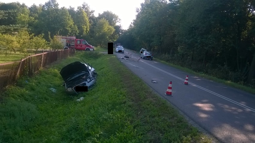 Wypadek w Alojzowie. Trzy osoby trafiły do szpitala