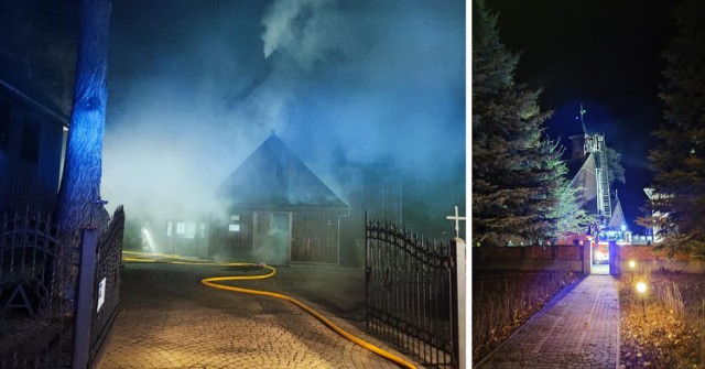 Zabytkowy kościół stanął w płomieniach. Ogromna akcja gaśnicza pod Warszawą