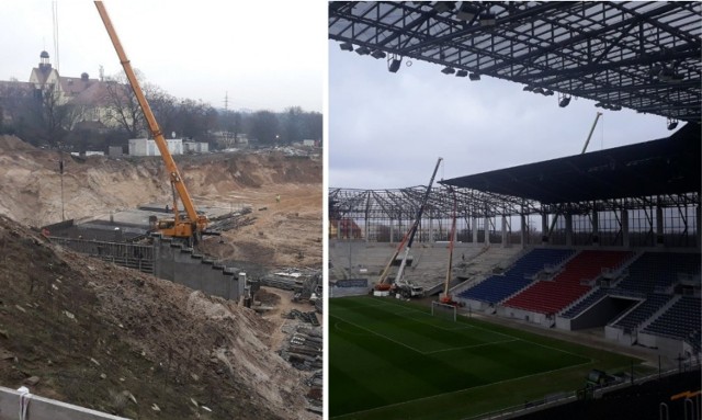 Rok 2021 na budowie stadionu Pogoni Szczecin. Kolosalna zmiana [ZDJĘCIA]