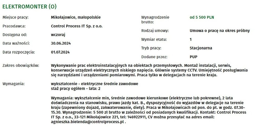Praca z wysokimi zarobkami w Tarnowie i regionie. Oto najatrakcyjniejsze oferty zatrudnienia dostępne w Powiatowym Urzędzie Pracy w Tarnowie