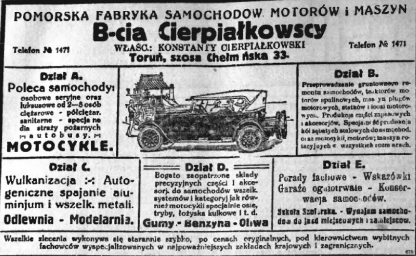 Reklama z 1925 roku. Rozkład działów pasuje do układu...