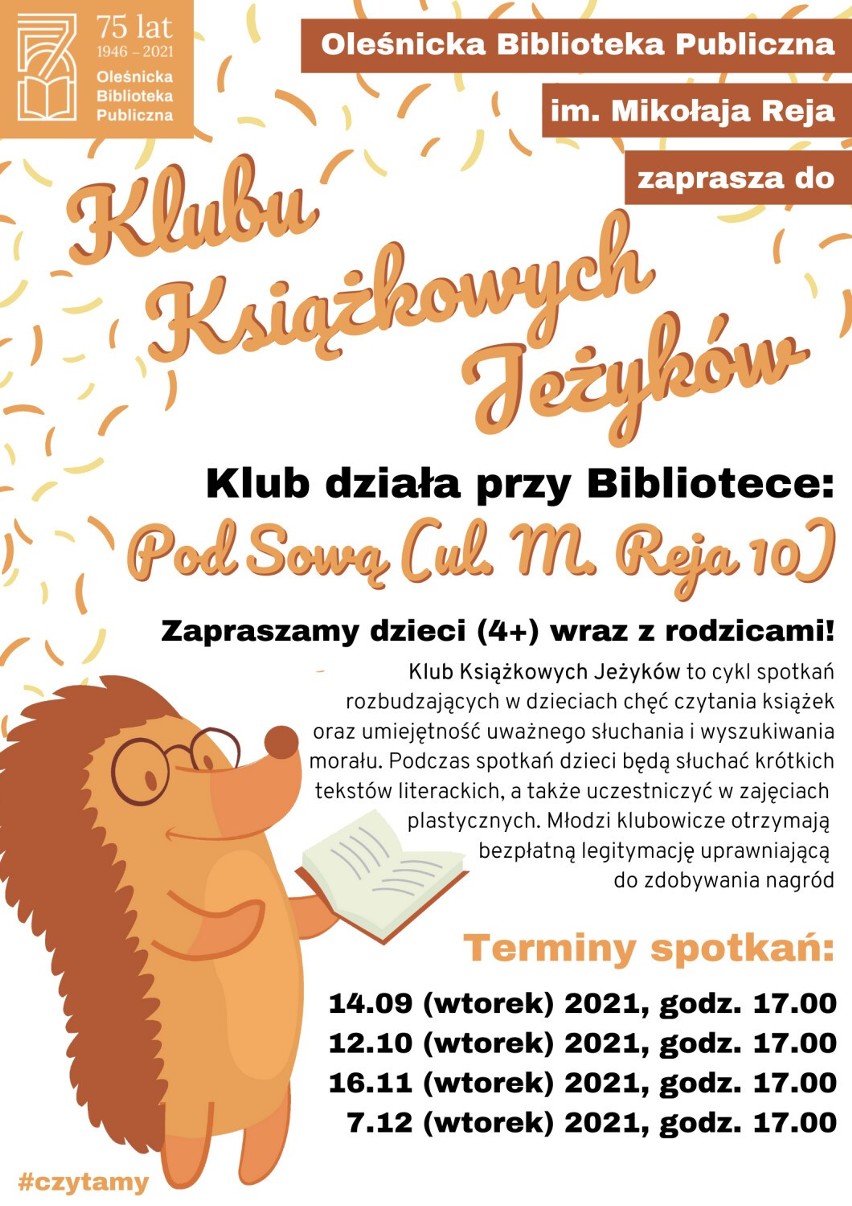 Oleśnica. Klub Książkowych Jeżyków w Bibliotece "Pod Sową" powraca 