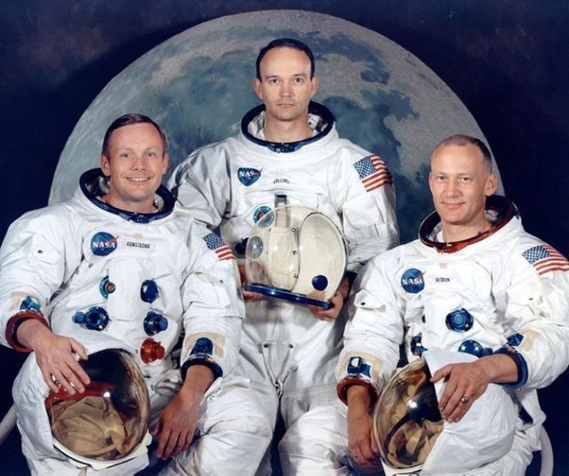 Załoga Apollo 11, pierwszy od lewej to Neil Armstrong