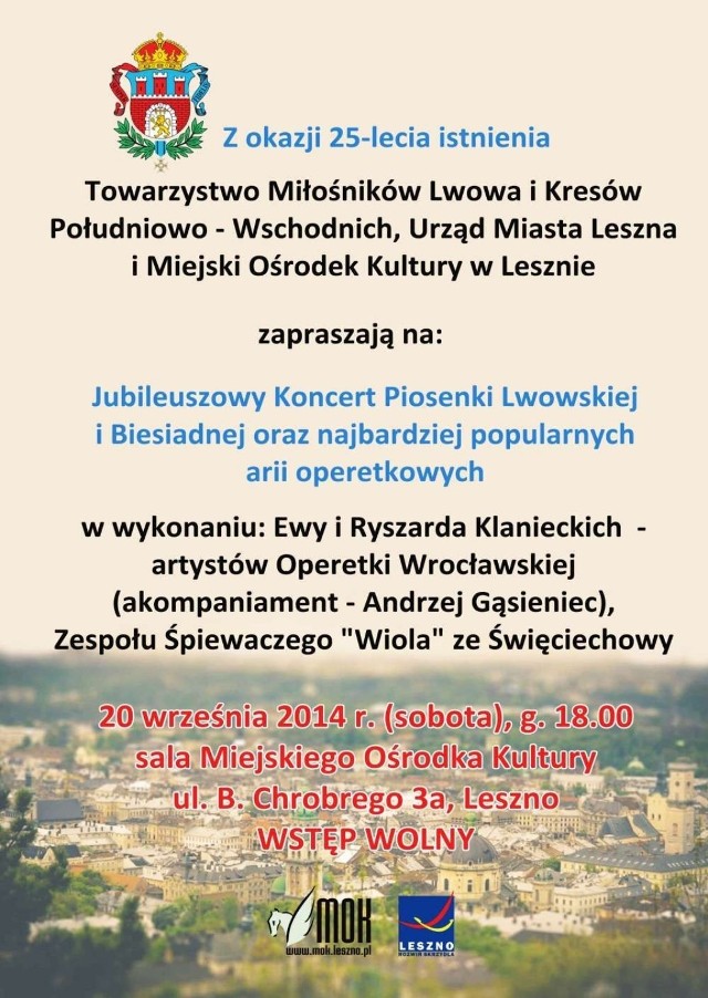 MOK Leszno - koncert piosenki lwowskiej i biesiadnej.