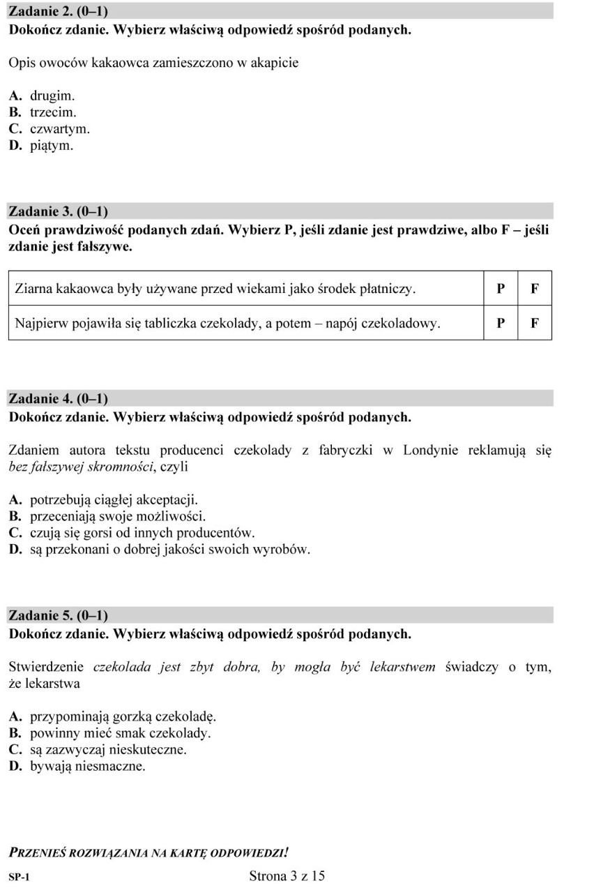 Sprawdzian szóstoklasisty 2016 CKE