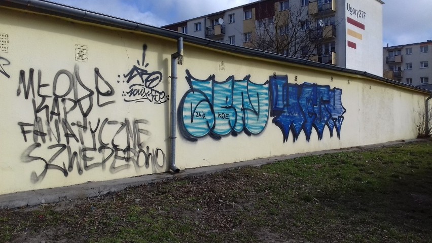 Bydgoszcz oszpecona malunkami i napisami na budynkach [zdjęcia]