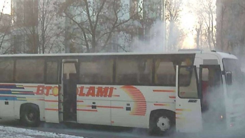 Pożar autobusu w Zawierciu [FOTO]