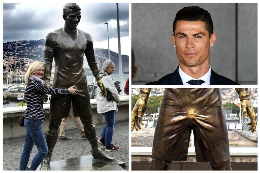 Pomnik  Ronaldo ma złote krocze. Turyści za nie chwytają