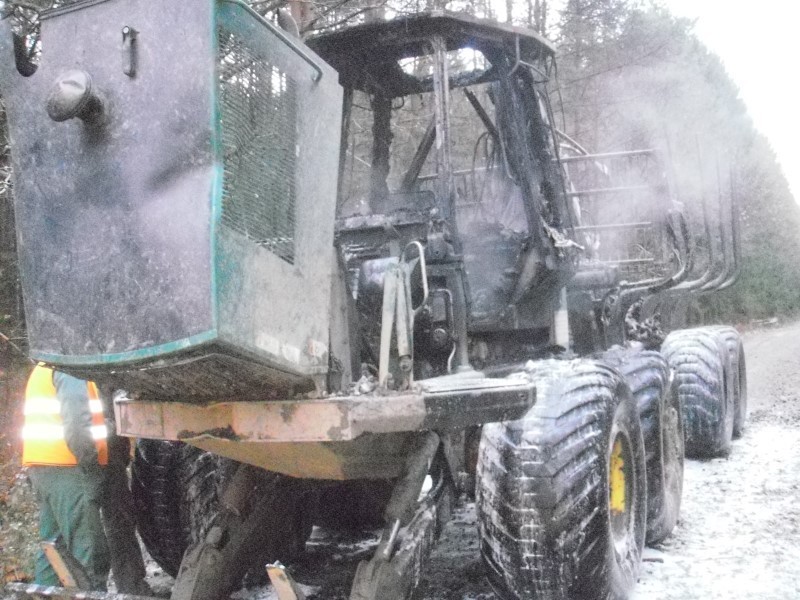 Pożar ciągnika Grzybno