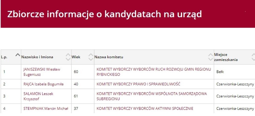 POWIAT RYBNICKI Wybory 2018: Czerwionka-Leszczyny