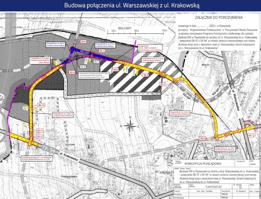 Połączenie ulic Warszawskiej i Krakowskiej w Rzeszowie będzie miało ok. 6,5 km długości. Powstanie też 300-metrowy wiadukt