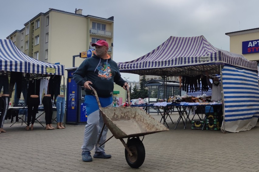 Protest kupców z targowiska w Piotrkowie