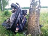 Wypadek w pobliżu miejscowości Cielętnik. Auto uderzyło w drzewo [ZDJĘCIA]