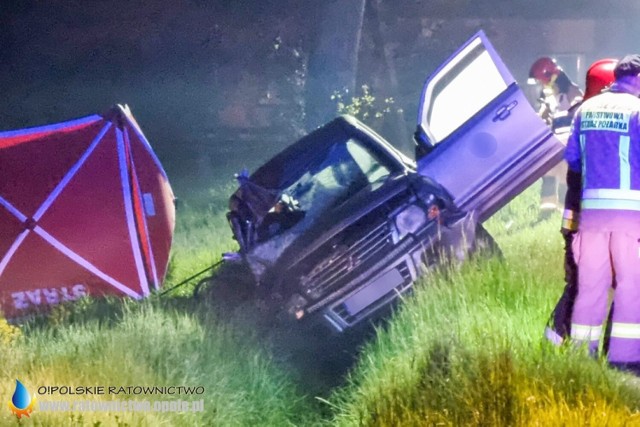 Kierowca Mitsubishi z nieustalonej przyczyny zjechał na pobocze i uderzył w drzewo. Mężczyzna zmarł na miejscu.