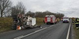 Wypadek tira i cysterny na Drodze Krajowej nr 10. Droga zablokowana [zdjęcia]