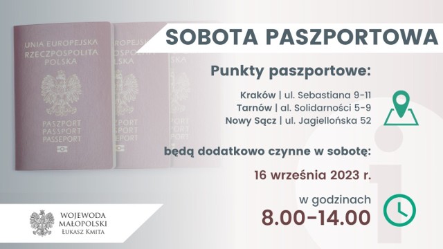 Już w najbliższą sobotę, 16 września w Małopolsce będzie można skorzystać z tzw. "Soboty paszportowej"