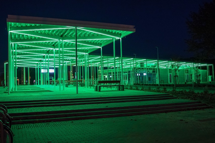 Rozświetlony dworzec w Goleniowie. Będzie jasno i kolorowo
