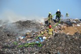 Strażacy walczyli z pożarem na składowisku odpadów w Czarnówku