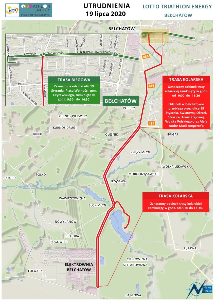 LOTTO Triathlon Energy w niedzielę w Bełchatowie. Będą utrudnienia dla kierowców