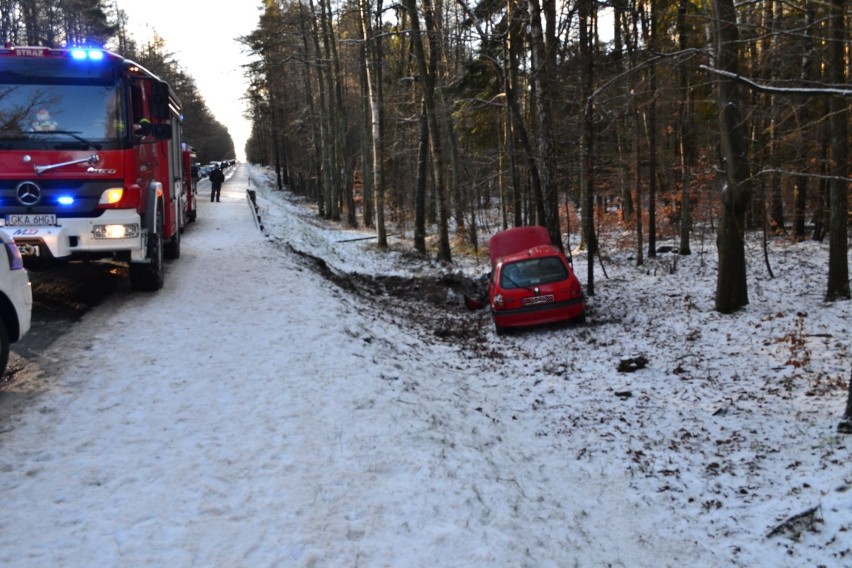 Wypadek na trasie Borcz - Babi Dół 4-01-2015