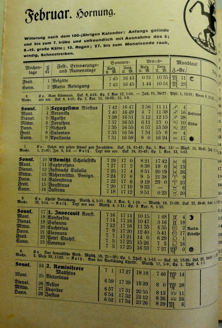Kalendarz z 1929 roku - powiat sławieński