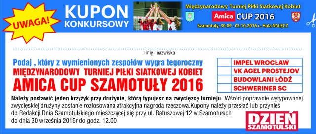 Tak wygląda kupon konkursowy, który publikujemy w "Dniu". W konkursie wezmą udział tylko oryginalne kupony