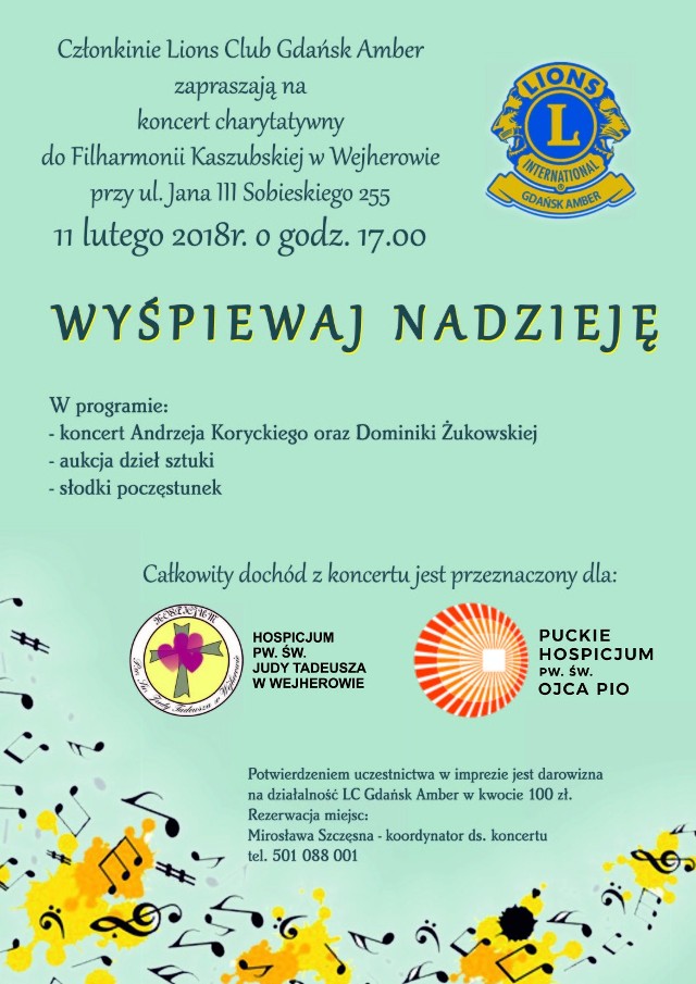 Koncert Wyśpiewaj Nadzieję w Wejherowie