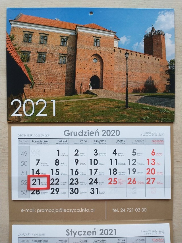Na pl. Kościuszki będą rozdawane kalendarze na  2021 rok