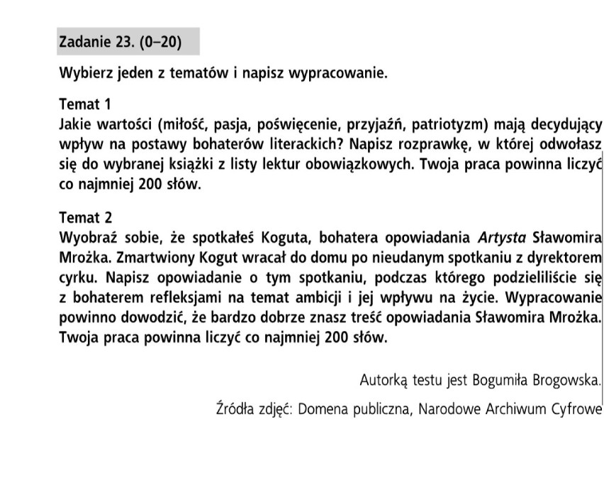 Egzamin ósmoklasisty 2019. [15.12]Język polski - PRÓBNY EGZAMIN ÓSMOKLASISTY Z GWO