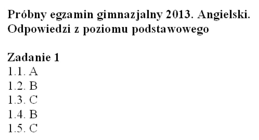 Próbny egzamin gimnazjalny Operon 2012/2013: Język angielski...