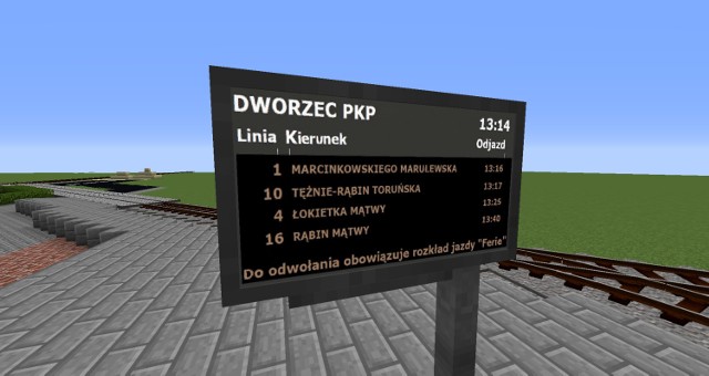 Kacper i Nikodem, uczniowie klasy siódmej NSP Jagiellonka w Inowrocławiu, w ramach swojego hobby podjęli się odwzorowania dworca PKP w Inowrocławiu w popularnej grze kreatywnej Minecraft
