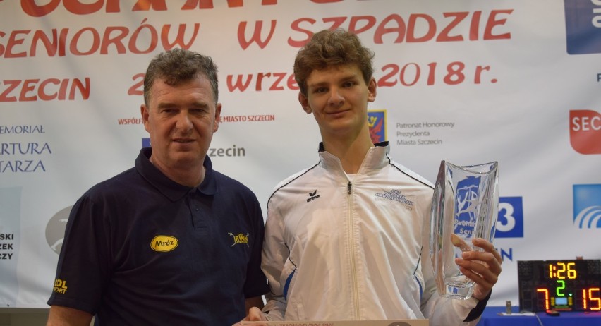 Wojciech Kolańczyk z trenerem Leszkiem Drobińskim