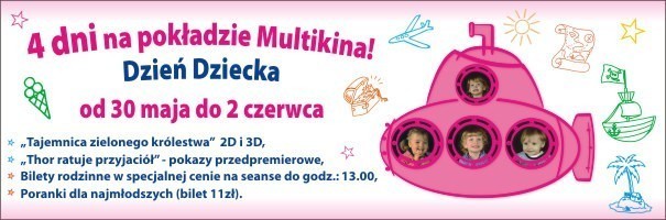 Poranki z ulubionymi bohaterami bajek i kreskówek

Poranki to pokazy bajek adresowane do maluchów powyżej drugiego roku życia. Dzieci mają możliwość obejrzenia swoich ulubionych bohaterów na wielkim ekranie. Tym razem zobaczą m.in. "Hektor wraca do szkoły", "Kąpiel Wilsona", "Koko i tunel" i "Zielony Ninja".
Multikino Arkady Wrocławskie
ul. Powstańców Śląskich 2/4
1, 2 czerwca, godz. 10.30, 12
Bilety: 11 zł