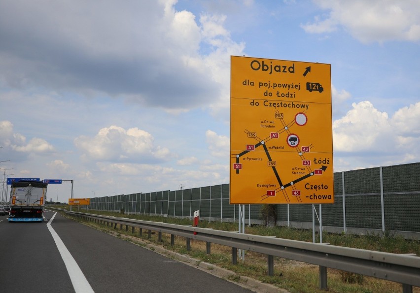 Całkowity zakaz dla tirów na A1 Pyrzowice - Częstochowa