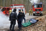 Wypadek komunikacyjny, pozorowana ucieczka osadzonych i pożar-ćwiczenia służb z powiatu starogardzkiego