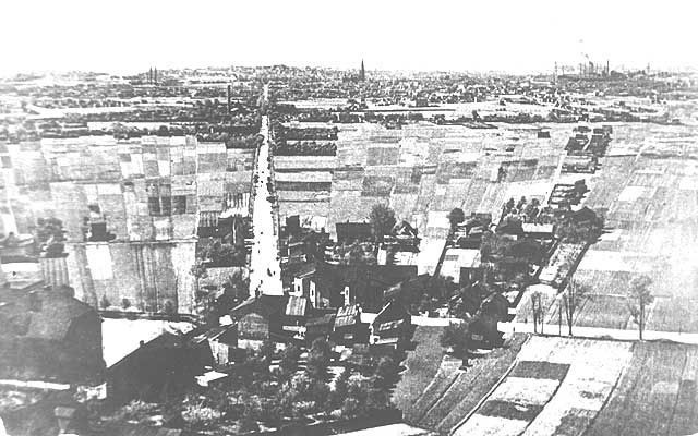 Rok 1943 - widok z kościółka w kierunku Dąbrowy Górniczej