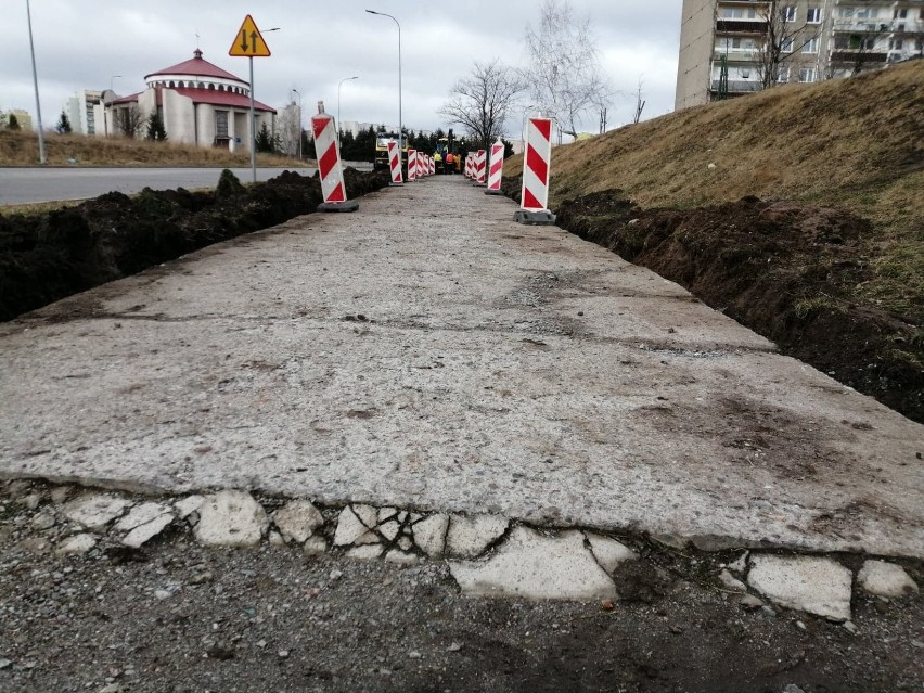 Remont chodnika na Fortecznej w Wałbrzychu