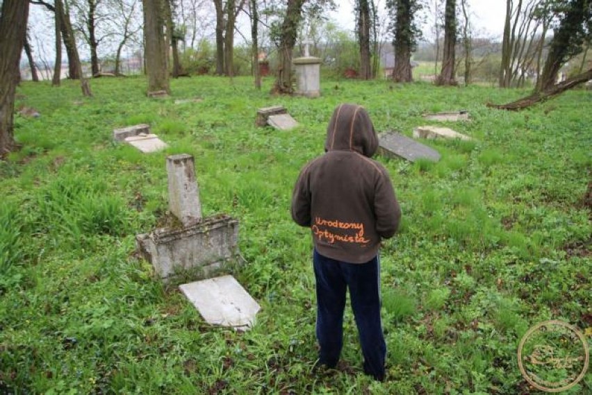 Zdewastowany cmentarz w Trzcinicy
