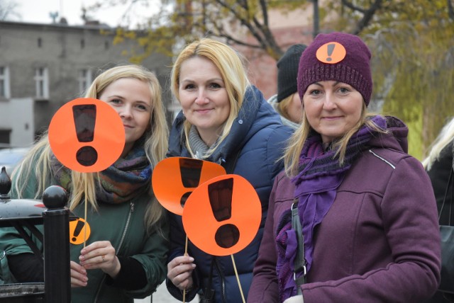 Manifestacja poparcia dla strajku nauczycieli w Tarnowskich Górach