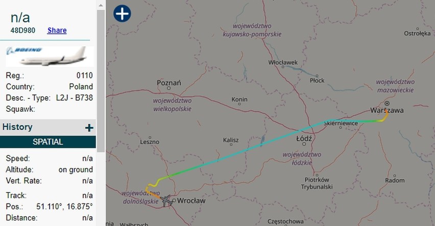 Września: Rządowy samolot z Warszawy do Wrocławia przeleciał nad Wrześnią. Co wiózł?