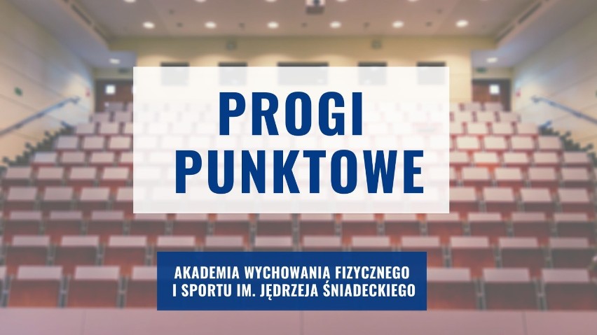 Na kolejnych slajdach prezentujemy progi punktowe na...