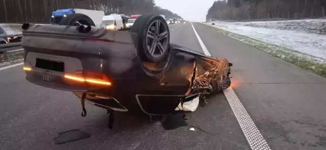 Do wypadku doszło na autostradzie A2 na wysokości Jordanowa