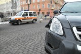 Wypadek radiowozu straży miejskiej na Piotrkowskiej