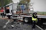 Policja pracowała na miejscu wypadku w Rakowcu niedaleko Gniewa