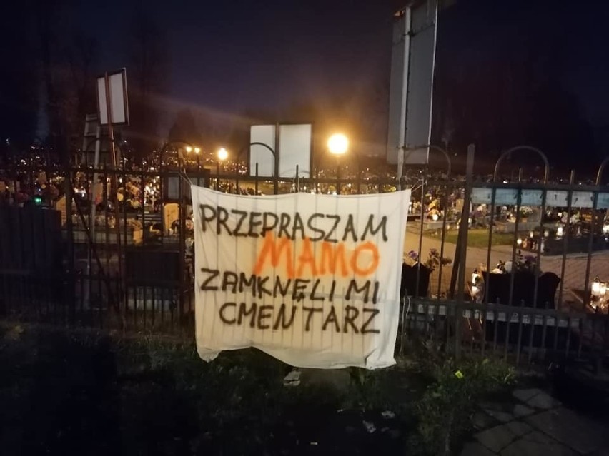 Takie banery pojawiły się na kilku cmentarzach w Bytomiu...