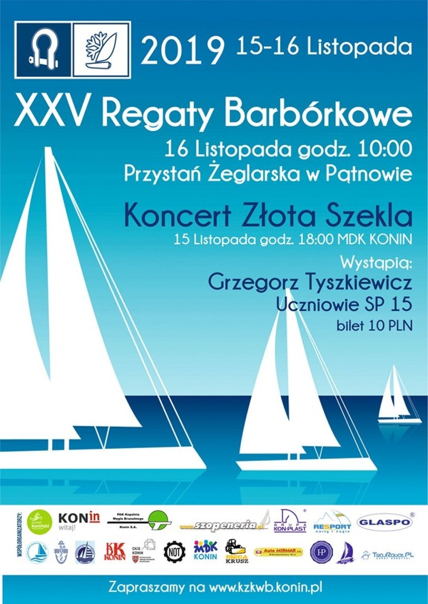  XXV Regaty Barbórkowe i "Złota Szekla" odbędą się w listopadzie w Koninie 